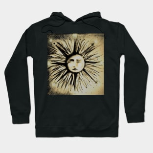 art deco sun sunray sepia drawing by Jackie Smith Hoodie